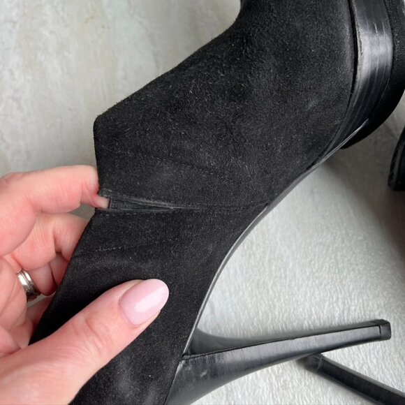 ** STUART WEITZMAN BLACK SUEDE BOOTIE Platform SLIM HEEL size 8.5 - Picture 7 of 10